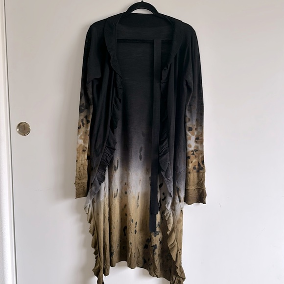 Roberto Cavalli 100% Wool Stylish Ombre Long Button Down Cardigan - Picture 1 of 11